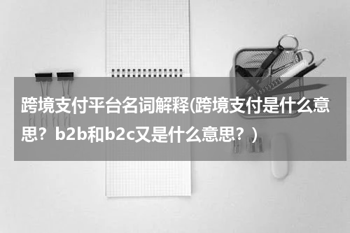 跨境支付平台名词解释(跨境支付是什么意思？b2b和b2c又是什么意思？)