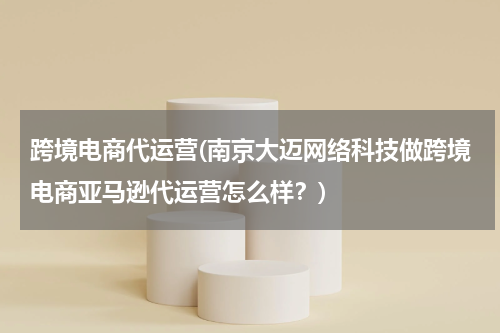 跨境电商代运营(南京大迈网络科技做跨境电商亚马逊代运营怎么样？)